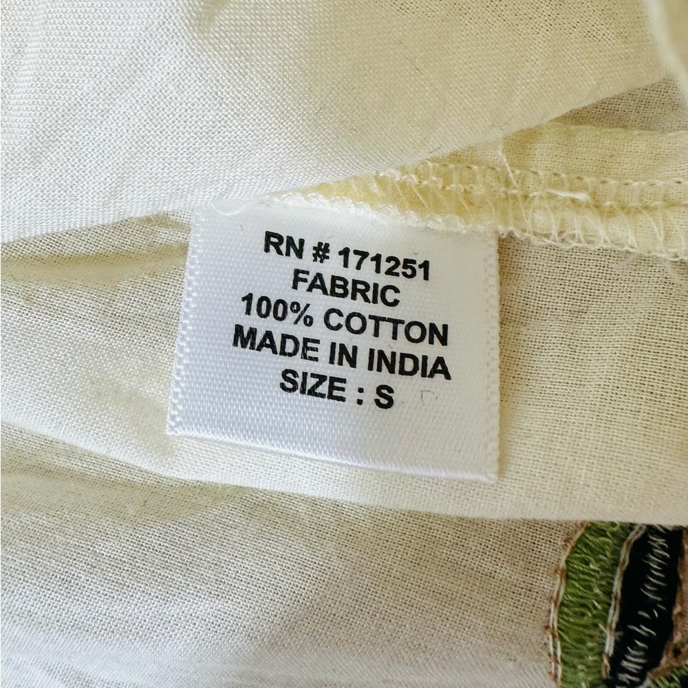 Embroidered Floral Peplum Blouse S Bohemian Summer Cotton Hippie Casual Retro - Picture 6 of 8